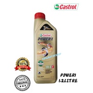 100% ORIGINAL 1.2L LITRE CASTROL POWER1 POWER 1 10W-40 4T ENGINE OIL MINYAK HITAM SYTHETIC RS150 RS 