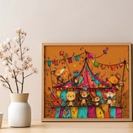 奇幻樂園/童趣動漫風微噴畫/歡樂想像天地/兒童房卧室趣味掛畫