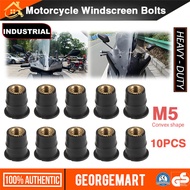 10pcs M5 motorcycle rubber well nutsaccessories fasteners windshield brass rubber nut