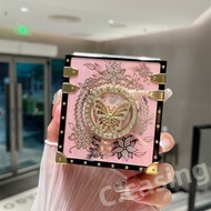 Advanced Luxury Square Aurora Butterfly Stand Phone Case Suitable for Samsung Galaxy Z Filp 3 4 5 6 