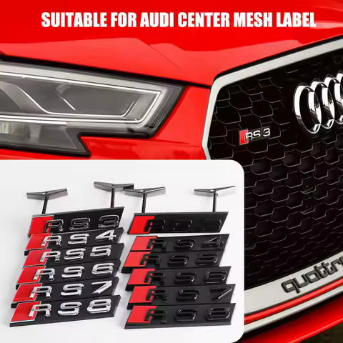 Car 3D Metal Fender Badge Front Grille Trunk Emblem Accessories For Audi A1 A2 A3 A4 A5 A6 A7 A8 Q5 
