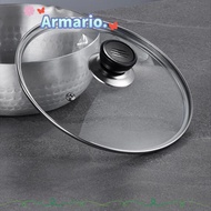 ARMARIO Pot Cover, Tempered Glass Universal Frying Pan Cover, Durable Round Stainless Steel Anti-sca