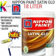 NIPPON PAINT SATIN GLO (18L) 1001 BRILIANT WHITE