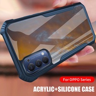 Acrylic Super Shockproof Transparent Phone Case For Oppo Reno 2F 3 4 A15 A15S A33 A53 A32 A53S A31A8