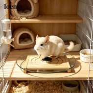 Ioensy Hamster Running Wheel Glass 28 Cm Smooth Quiet Spin Wood Base Stable Non Slip Exercise Toy fo