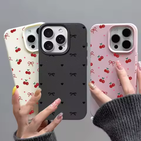 Pink Black Bowknot Lichee Pattern Phone Case For OPPO Reno 14 Pro 13F 12F 11F 13 12 11 10 Pro 8T 7 7