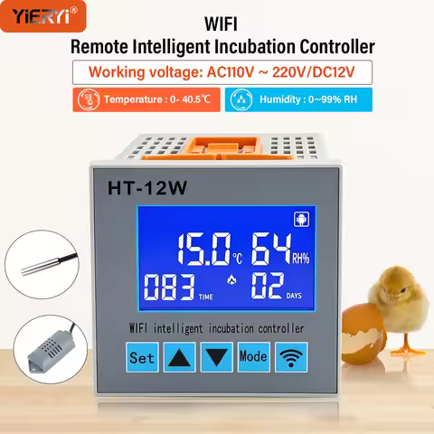 Yieryi HT-12W WiFi Smart Egg Incubator Controller Automatic Thermostat Humidistat AC110V 220V DC12V 