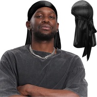 Durag Silk Satin Wave Black Turban
