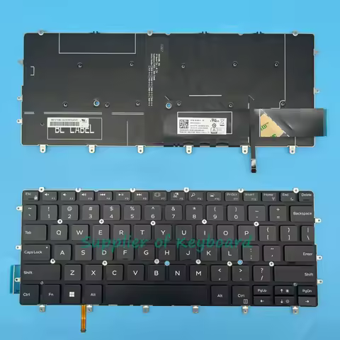 New English/UK/French/Portuguese/Czech Slovakian Keyboard For Dell XPS 13 9370 9380 13-9370 13-9380,