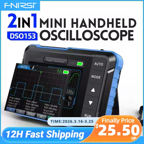 FNIRSI DSO153 Digital Portable Oscilloscope Signal Generator 2in1 1MHz Bandwidth 5MSa/s Sampling Rat
