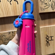 Water Glass Bottle 420ml 316 Stainless Steel Flower Pattern With Keychain Keep Cool For 12 Hours. Po