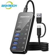 Rshtech st07c USB C HUB 7-Trong-1 3.2 Gen 2 Loại-C Adapter cảm ứng cá nhân thiết bị chuyển mạch Mult