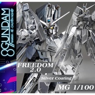 MG 6650 Freedom Fighter 2.0 Assembly Model - Silver Coating (with base, water decal + silver pen)
