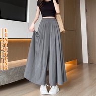 Yamamoto Wide Leg Baggy Skirt Pants Women 2024 Drape High Waist Casual Loose Long Ladies Vintage Pla