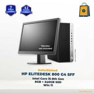 Desktop HP ELITEDESK 800 G4 SFF  - Intel Core i5-8th Gen | 8GB RAM + 240GB SSD| Windows 11 | 12 Mont