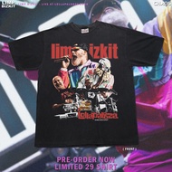 Limp Bizkit RunBoy ป้ายดำ นักร้องวงแขนสั้นเสื้อยืดผู้ชายพิมพ์เสื้อยืด / เสื้อยืดผ้าฝ้าย