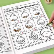 【2 Books】Preschoolers Math Addition & Subtraction Worksheet Kindergarten Kids Mathematics Arithmetic