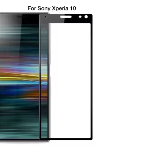 black full coverage protective glass on the for sony xperia 10 i3113, i4113 tempered screen protecto