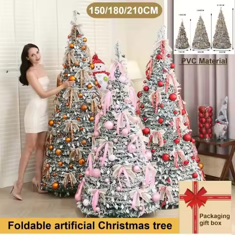 Foldable PVC Artificial ChristmasTree Material with Decorative Lights Telescopic Christmas Tree 1.5m