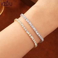IOGOU GRA Certified 0.1ct/0.3ct/0.5ct Real Moissanite Tennis Bracelet for Women D Color VVS1 Gold Pl