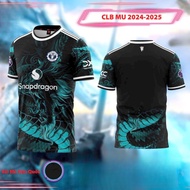 Quần áo đá banh MU màu đen rồng 2025 vải mè Hàn Quốc CÓ IN ẤN