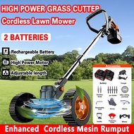 Mesin Rumput Bateri 1298VF Cordless Grass Cutter Portable Electric Lawn Mower Grass Trimmer Mesin Po