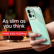Silicone Plating Soft Casing For VIVO V25 V25Pro V25E Phone Case Smooth Square Shockproof Case For V