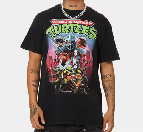 2026 Fashion New Ninja Turtle Summer Men's 3D Printed T-shirt Streetwear Patterned T-shirt Outdoor S