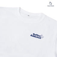 Haven Studio Unisex T-shirt - Coffee Addicted Tee - Regular Form 100% Cotton - Korean Style