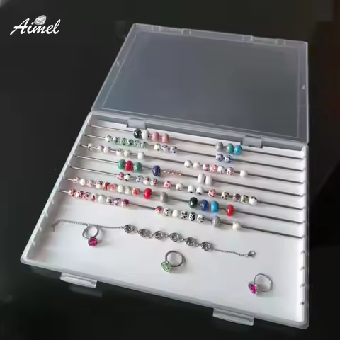 Transparent Beads Display Box Trollbeads Jewelry Storage Organizer DIY Bracelet Necklace Showcase 11