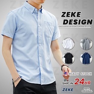 ZEKE A0007 Men Formal Button Loose Casual Breathable Versatile Plus Size Short Sleeve Slim Kemeja Le