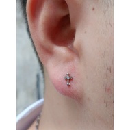 Titanium cross earrings for men