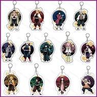 HT Demon Slayer Anime Keychain Bag Acrylic Pandant Keyring Fashion Key Chain 6CM Tanjirou Nezuko Col