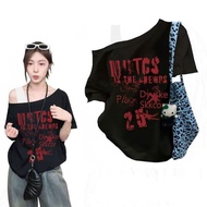 Printed women's faux top with a unique and trendy style ins Shirt shoulder2025Versatile t New Americ