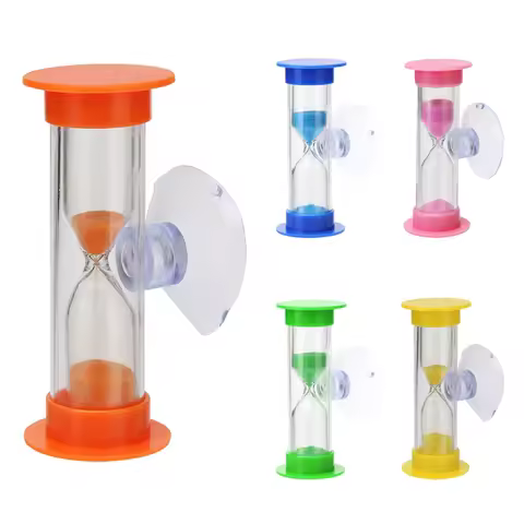 2/3min Hourglasses with Suction Cup Children Teeth Brushing Timer Sandglass Sand Clock Children Toys