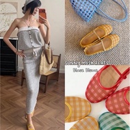 BlaueBlume - ️Sunny Mesh Flats - Cute checkered Mesh doll shoes