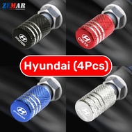 4Pcs Hyundai Car Tire Valve Caps Laser Printed Car Logo Automotive Bicycle Metal Parts for Hyundai C