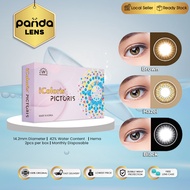 [Power 0.00 until -8.00] iColoris Pictoris Monthly Color Contact Lens (Brown, Hazel, Black)