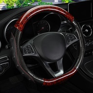 Car Steering Wheel Cover D Shape Mahogany Wood Grain For Golf 6 7 Polo Passat Tiguan 2016 2017 2018 For Kia Sportage Opt