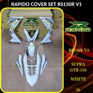 RAPIDO COVER SET RS150R/RS150 V2 V3 SUPRA GTR150 (16) WHITE (STICKER TANAM/AIRBRUSH) COVERSET