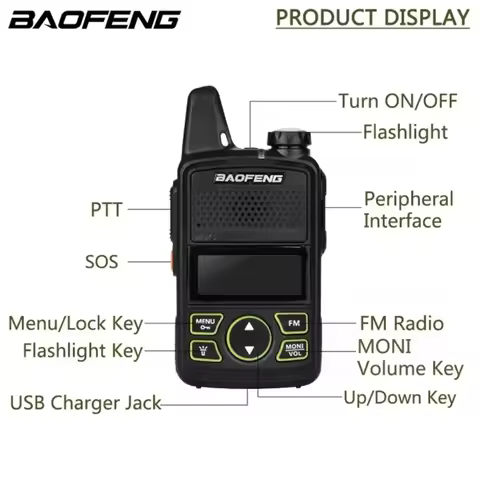Baofeng BF-T1 MINI Walkie Talkie Kids Woki Toki USB Charger Child Intercom HF Transceiver Protable C