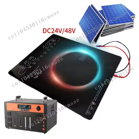24V 48V Solar Induction Stove 1500W Drop-In Desktop Design Built-in for Indoor/Outdoor Use for Hotel