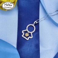 黃鑽系列 | 18K白金鑽石小孩吊墜頸鏈