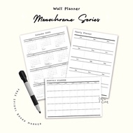 Wall Planner Solucine - Monochrome Series - Yearly Planner, Monthly Planner, Weekly Planner, Daily P