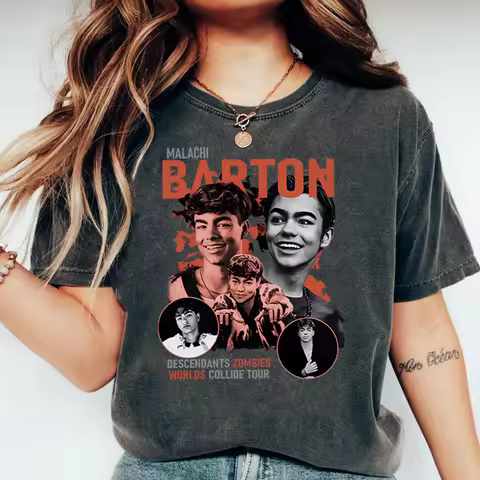 Malachi Barton T-shirt Zombies Descendants Worlds Collide Tour Malachi Burton Victor Shirt Retro Y2k