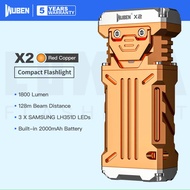 WUBEN X2 (Red Copper Version) 3 LED Sources Portable Flashlight Built-in 2000mAh Rechargeable Batter