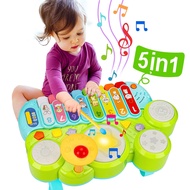 Baby Music Toys 5 in 1 Piano Keyboard Xylophone Drum Set Gift 1 year old girl Boy Toys 2 year old Toddler Learning Development Toys 1-3 Baby Baby Toys 6 9 12 18 Months Easter Basket Set Stuffing