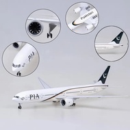 FW 47cm Airplane Models Pakistan Airlines B777 Pia 1/157 Scale Aircraft Model With Wheel Landing Gea