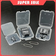 SD Card Storage Case TF/SD/2 in 1 TF + SD/TF to SD Card Adapter SD Card Plastic Box Memory Card Case