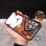 Cute White Dog Lens Glass Phone Case For OPPO A17 A16 A16S A16K A16E A15 A15S A12 Reno 8T 8Z 7Z 6Z 5